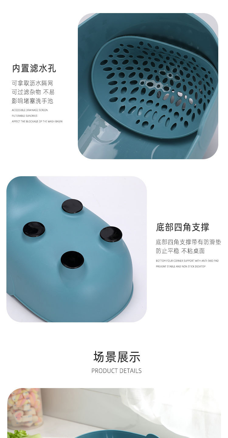 沥水篮家用厨房免打孔过滤洗菜篮多功能水果蔬菜篮大象沥水篮创意详情10