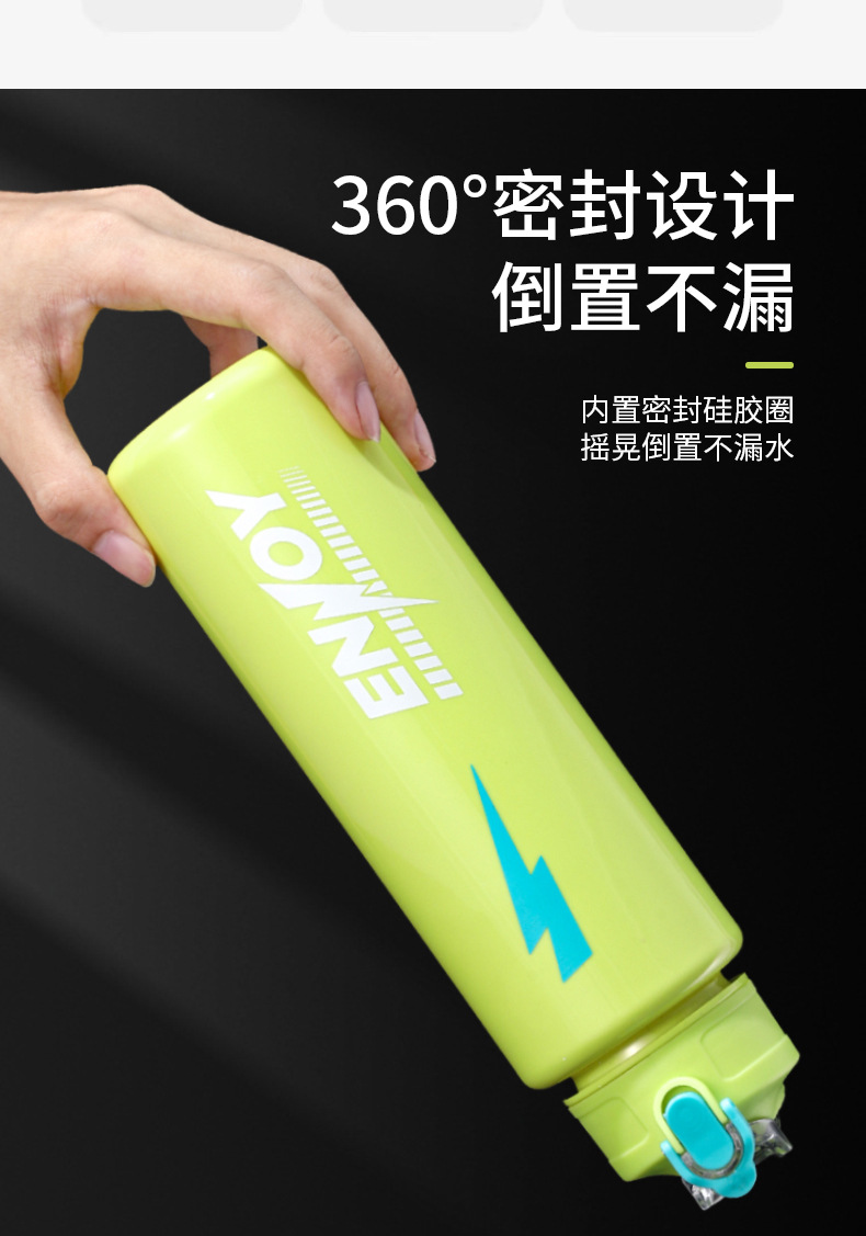 新款闪电三件套塑料水杯运动便携提手户外水壶三件套耐摔塑料杯详情5