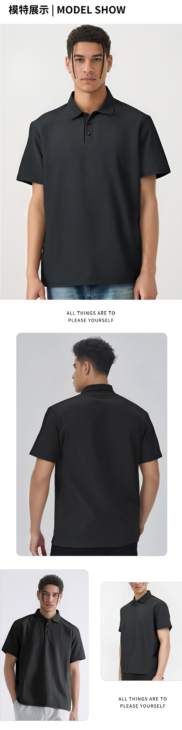 Light and thin breathable texture POLO shirt pic 5