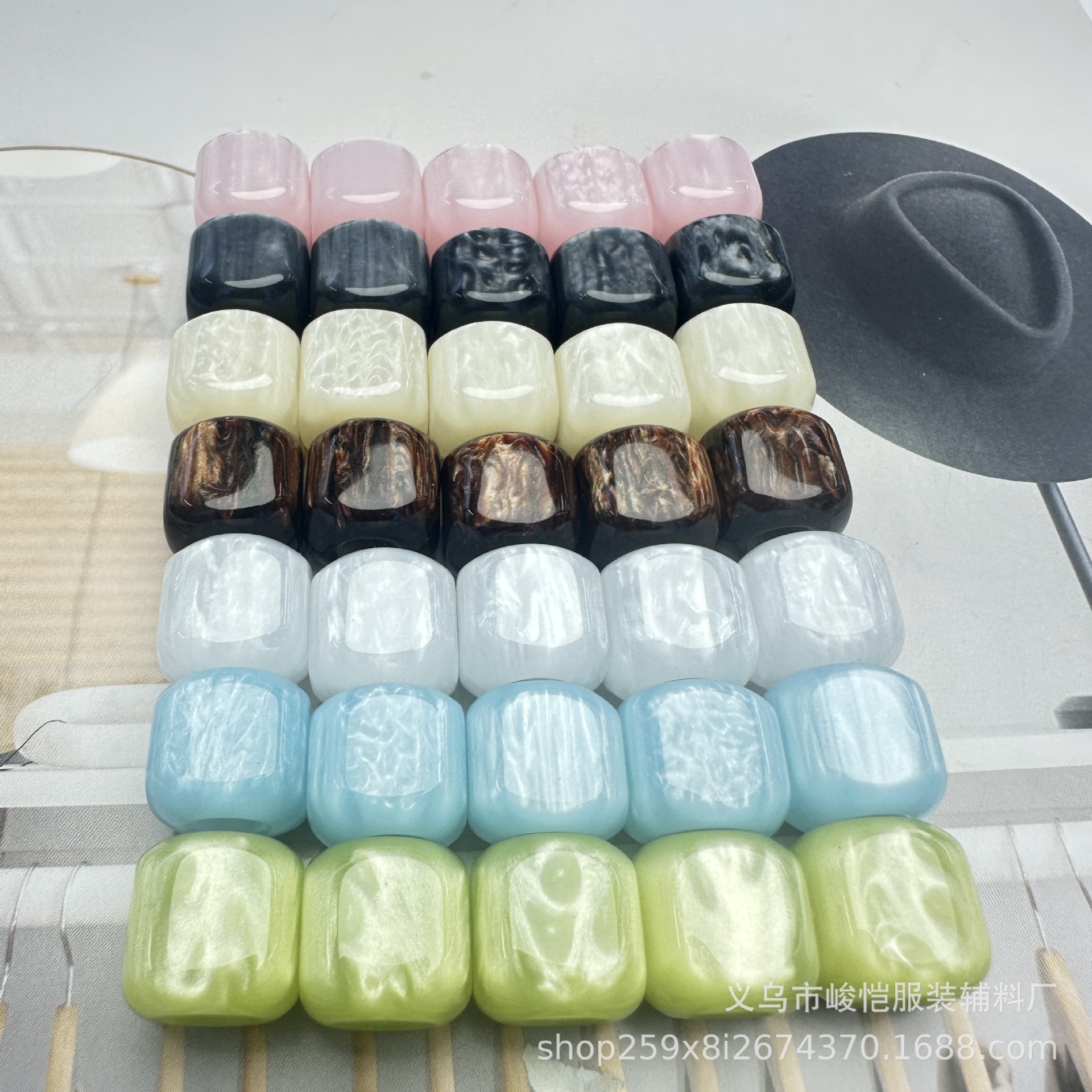 新款大孔批发链项链串珠手高级diy手工12mm桶珠树脂爆款配件多色详情3