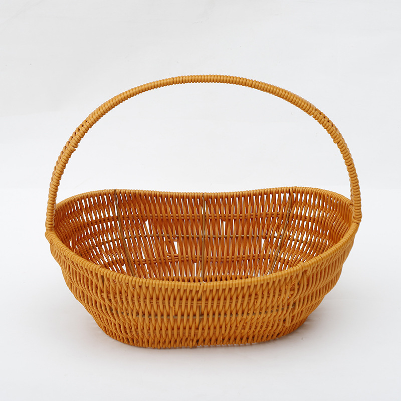 New imitation rattan woven hand-held flower baskets, souvenir flower baskets, flowerpot flower baskets, and garden flower baskets are available for wholesale from the manufacturer pic 15