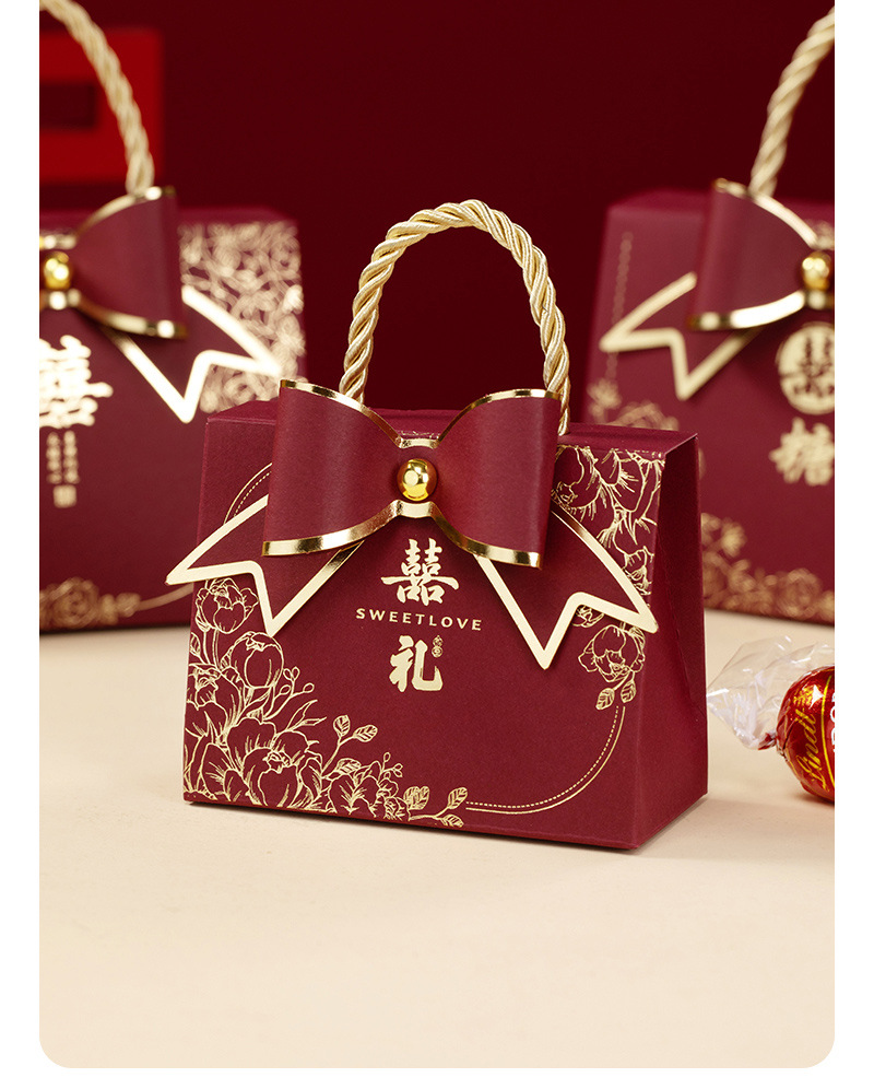 喜糖盒子2024款结婚糖盒婚礼喜糖袋伴手礼复古高级感糖果包装空盒详情8