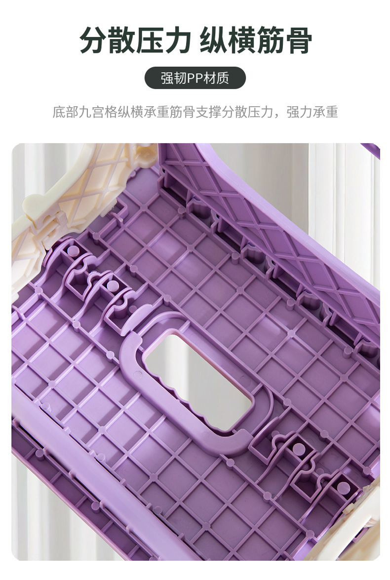 跨境新款折叠凳子加厚材质家用卫浴塑料凳换鞋凳便携式迷你矮凳详情6
