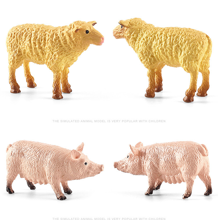 迷你家禽动物模型12件套仿真鸡鸭鹅牛马羊农场摆件宠物玩具实心动物模型详情8