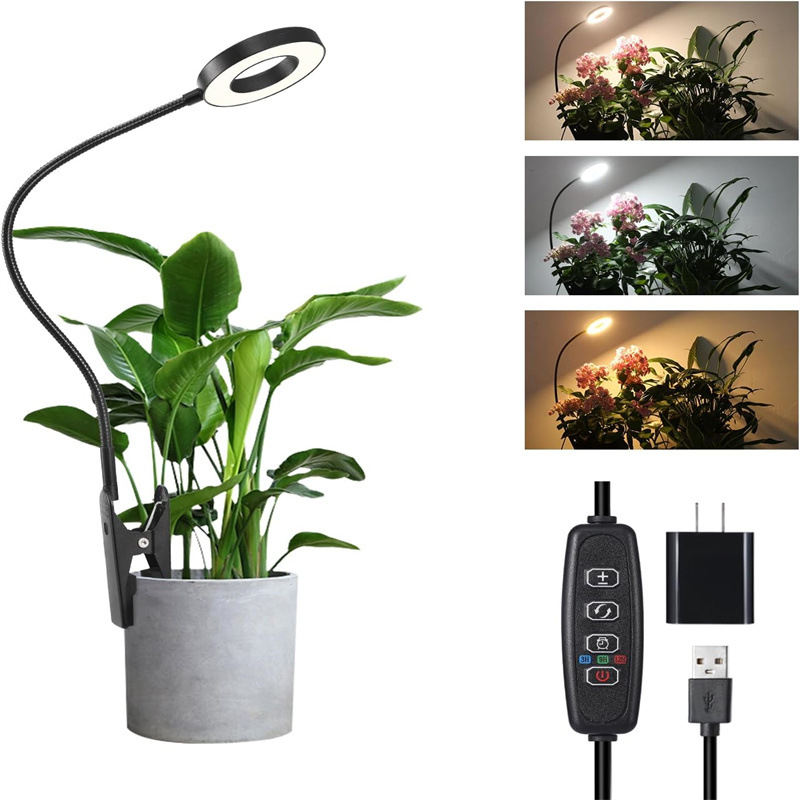 Flowerpot clamp-type plant supplementary lighting lamp, full-spectrum plant growth lamp, indoor small plant landscape lamp, angel ring lamp pic 7