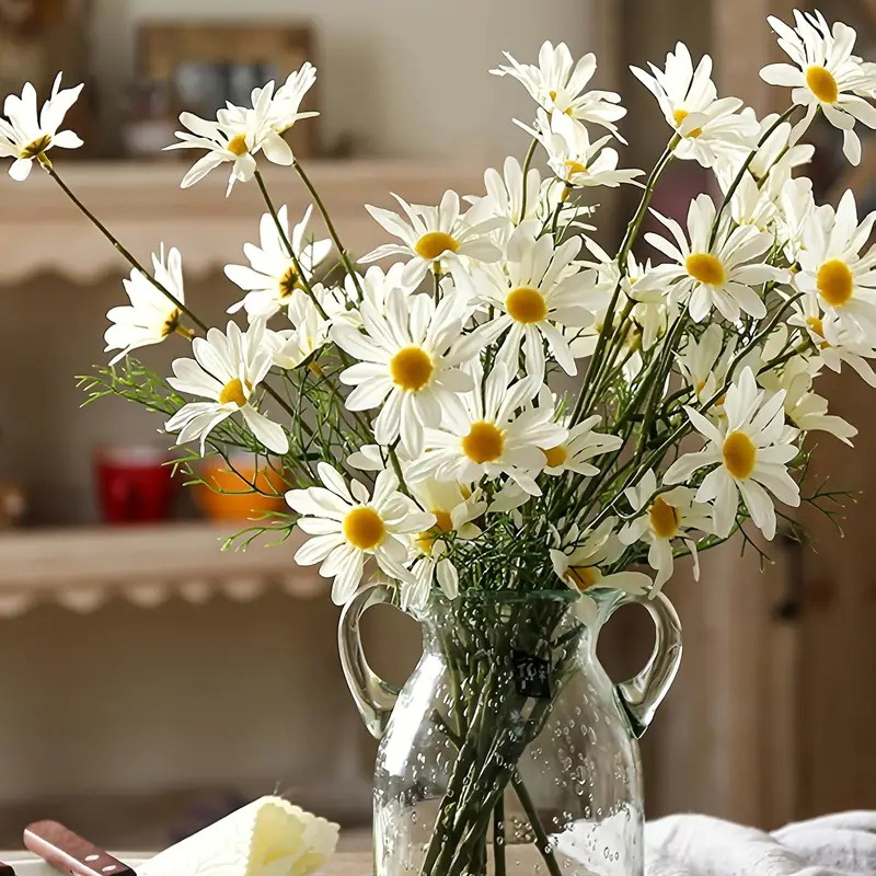 仿真5头小雏菊洋甘菊假花绢花家居装饰摆件花束拍摄道具厂家批发详情3