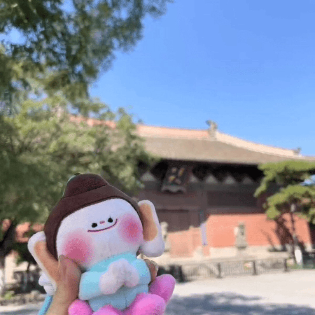 山西大同好礼文创纪念品佛小伴挂件合掌云冈石窟莲花小佛毛绒玩偶详情4