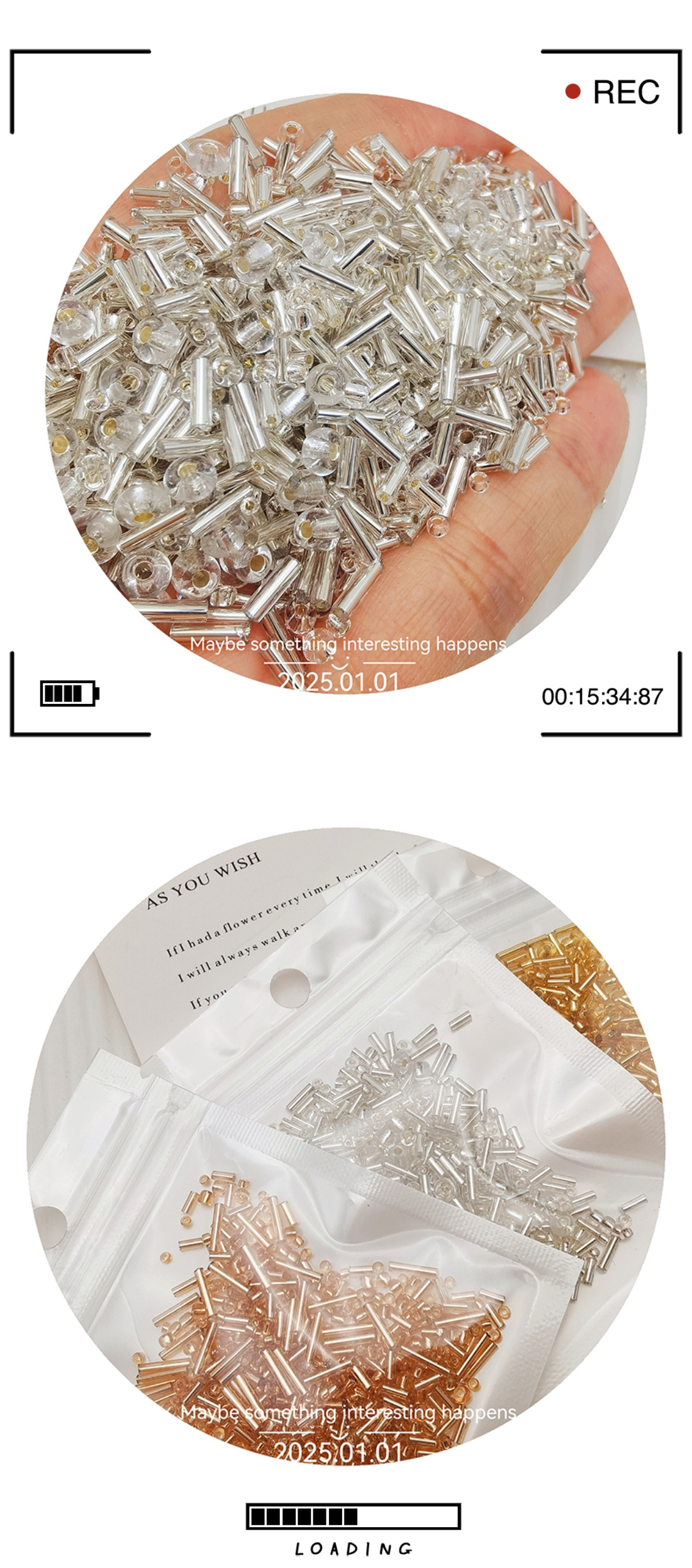 2/3/4mm金银灌银玻璃米珠管珠diy手工串珠材料散珠手链耳饰品配件详情1