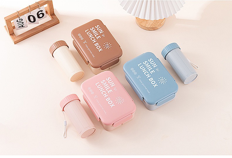 Office workers' compartments for lunch boxes and bento boxes, student-specific sealed microwave-safe lunch boxes and water cup sets pic 14