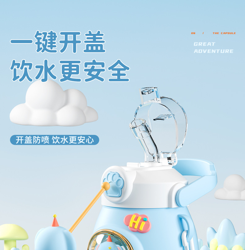 网红新款夏季公仔塑料杯大容量卡通随手杯高颜值可爱儿童吸管水杯详情10
