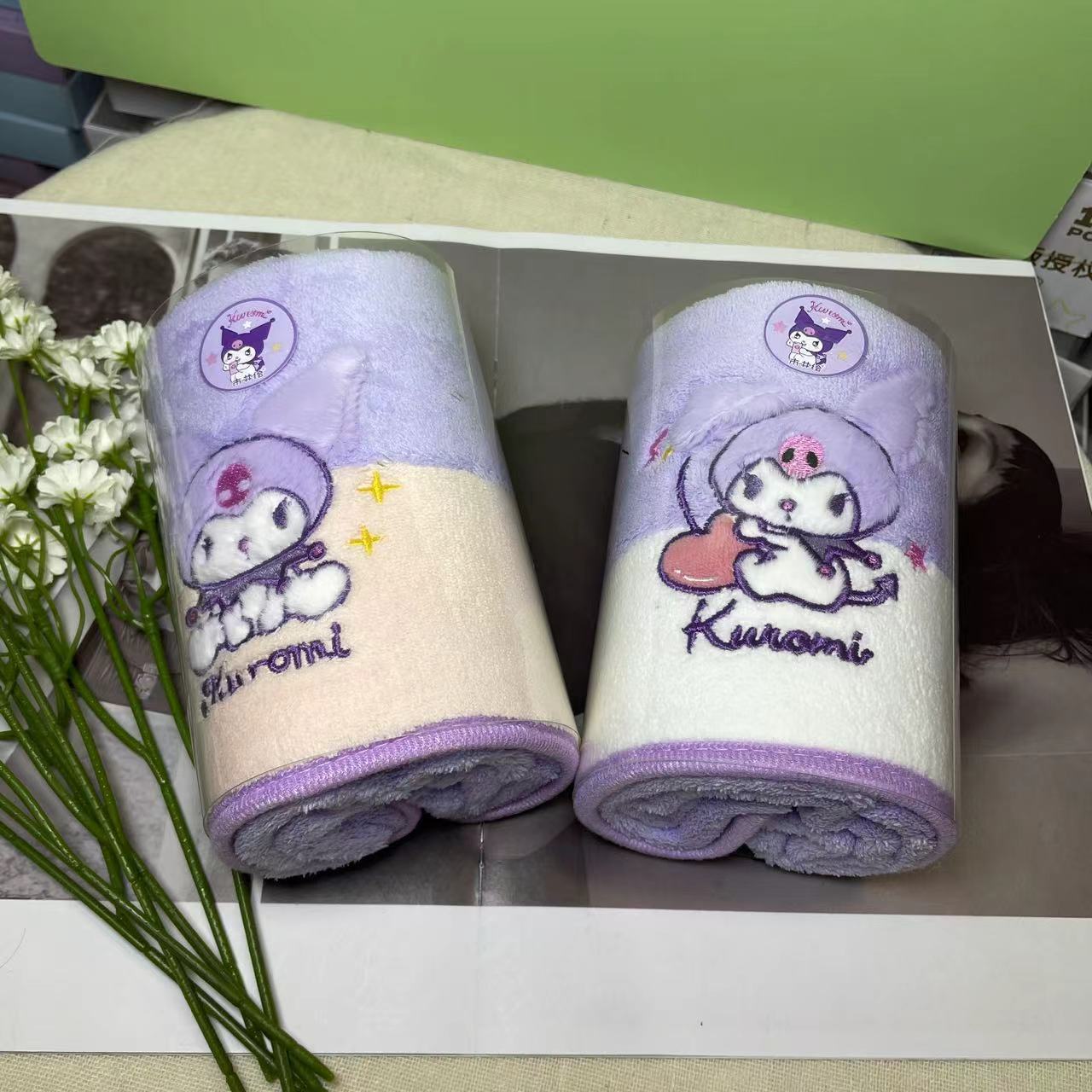 三丽鸥正版毛巾家用珊瑚绒洗澡吸水速干不掉毛可爱卡通儿童面巾详情4