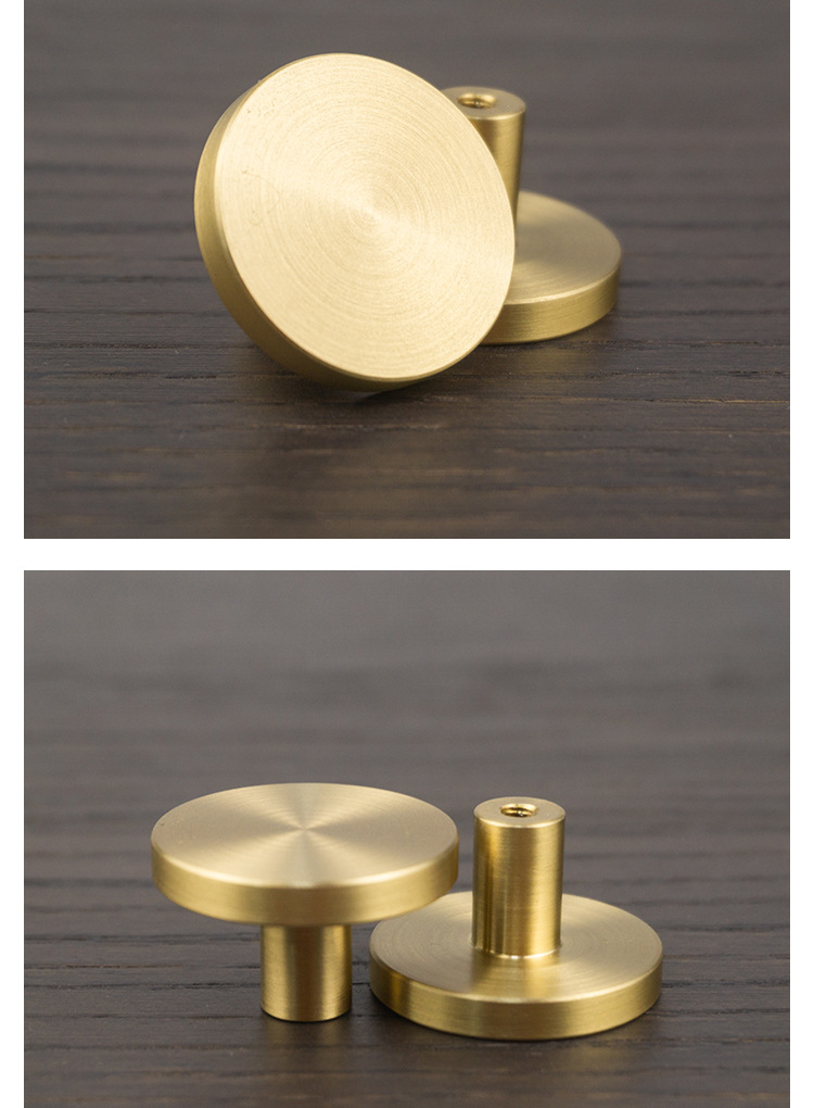 Drawer bedside table, TV cabinet, wardrobe, cabinet door, round handle, kitchen cabinet, small home, modern and simple, golden single-hole handle pic 13