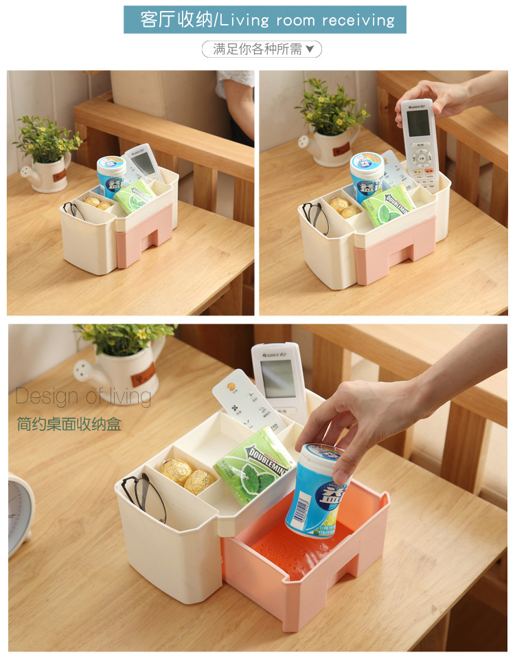 Pull-out cabinet desktop storage box, cosmetics, facial masks, lipsticks, skin care products compartments, plastic storage box, home organization box pic 8