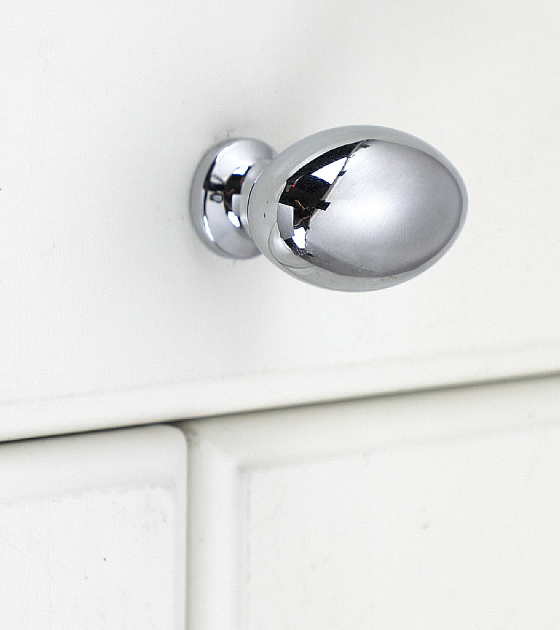 鸽子蛋椭圆抽屉单孔拉手北欧金色亮光黑色橱柜衣柜家具圆形小拉手详情5