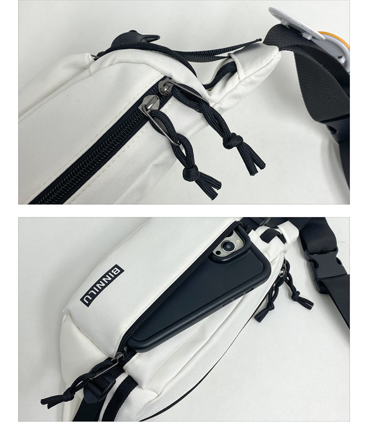 新款简约胸包男休闲潮流运动学生单肩包百搭斜挎包女手机男生腰包详情16