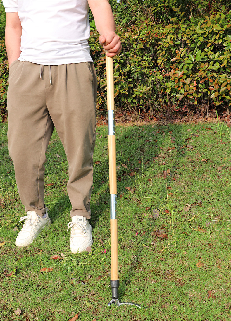 New type of standing lawn mower, weeding device, root remover, manual non-bending root remover, clamps, wooden handle weeding device pic 1