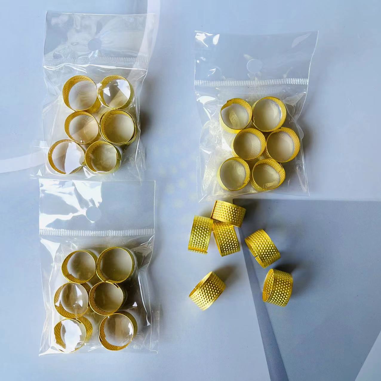 【 Zone 1-6 】6 pieces of thimble, 20 yuan per pack, 2000 yuan per box. Adjustable ring thimble, round finger cots, household handcrafted gold thimble hoops, sewing tools, 1 yuan supply pic 5