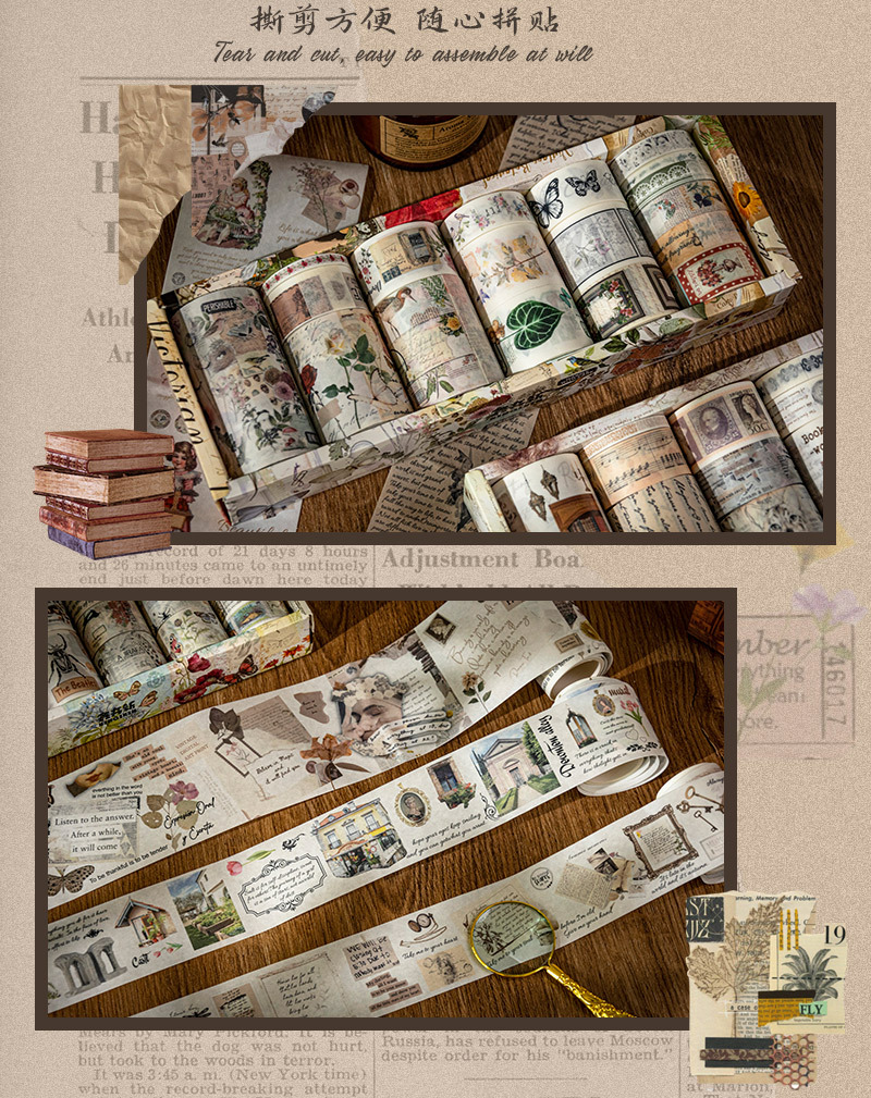 鑫奇新 怀旧记忆系列胶带套盒 18卷入装饰手账胶带和纸不干胶批发详情13