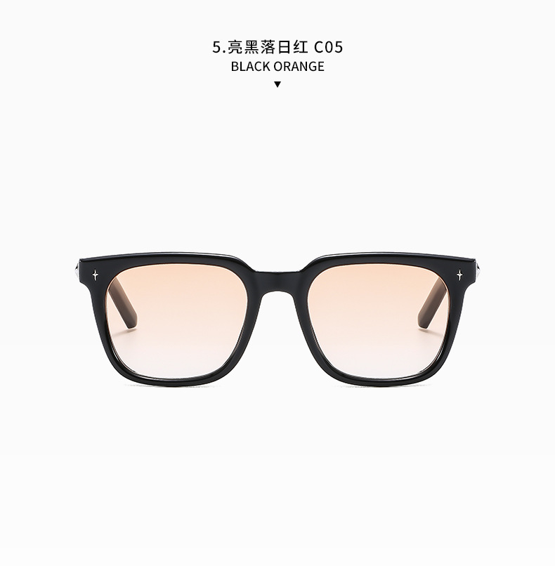 2025 new square-framed sunglasses, UV-blocking sunglasses, street style fashion and internet-famous glasses pic 19