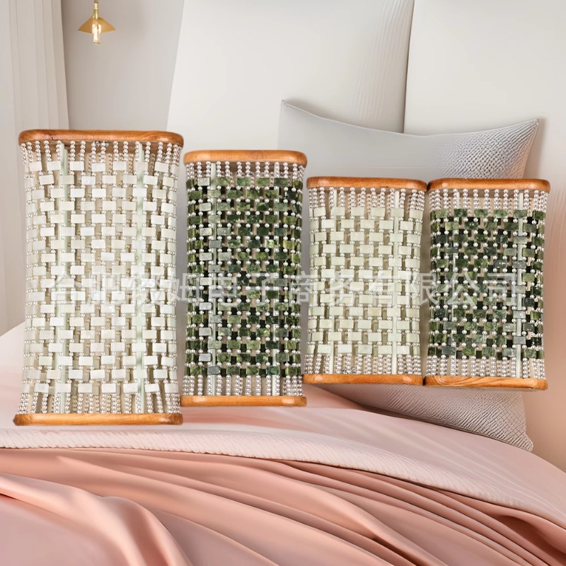 天然玉石枕头岫玉汗蒸保健夏凉透气降温冰凉玉片枕空心颈椎枕详情2