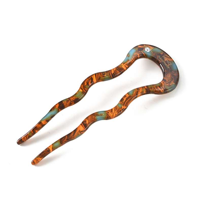 时尚简约u型发簪女高级感醋酸发簪 古风簪子丸子头盘发钗簪子头饰详情7