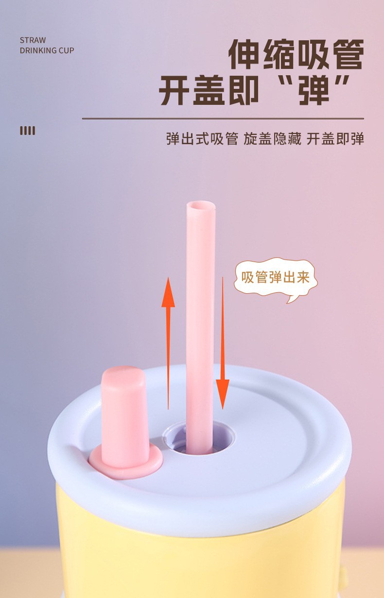 跨境新款二代高颜值保温杯不锈钢马卡龙色便携可爱冰霸杯吸管水杯详情5