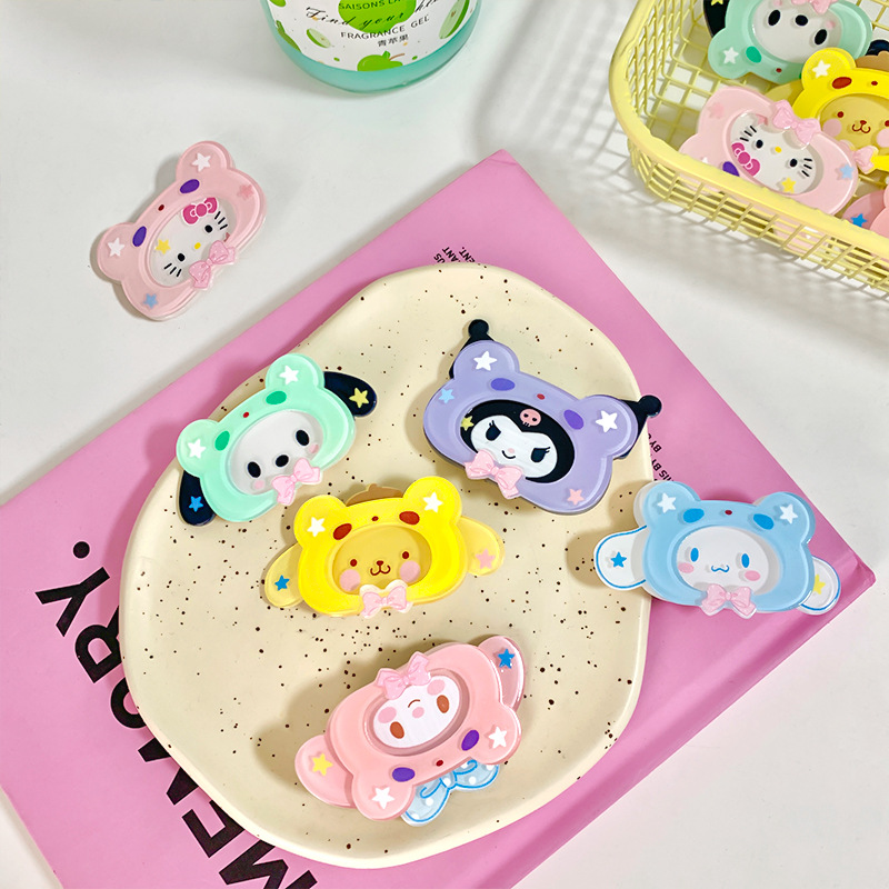 New cute three-dimensional hat-wearing cartoon Sanrio sweet and girlish candy-colored hair clips, a niche and adorable hair accessory pic 6
