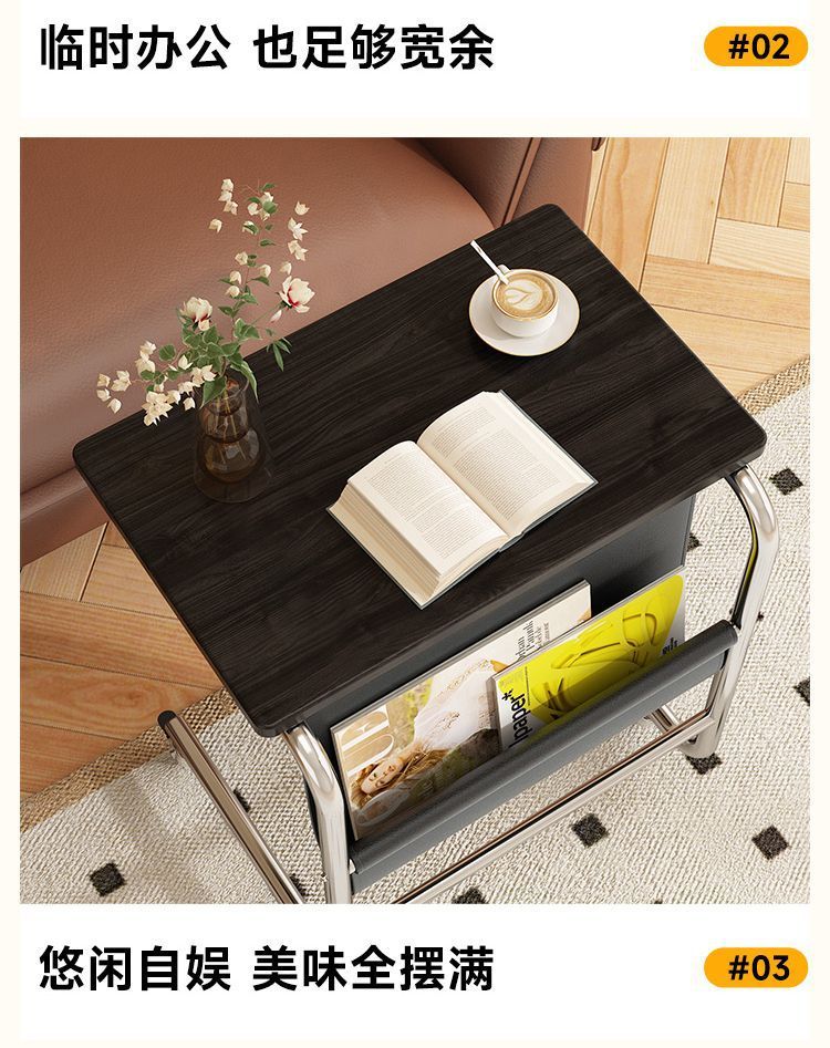 The side table is a simple and modern home table for bedrooms, living rooms, offices, notebooks, and bedside tables. It is a movable small table pic 12