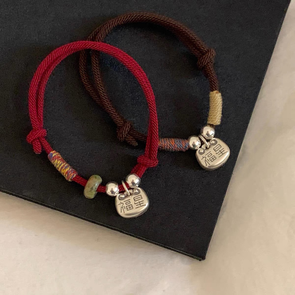 复古小众设计999足银福星吊坠新年本命年百搭红绳国风详情2