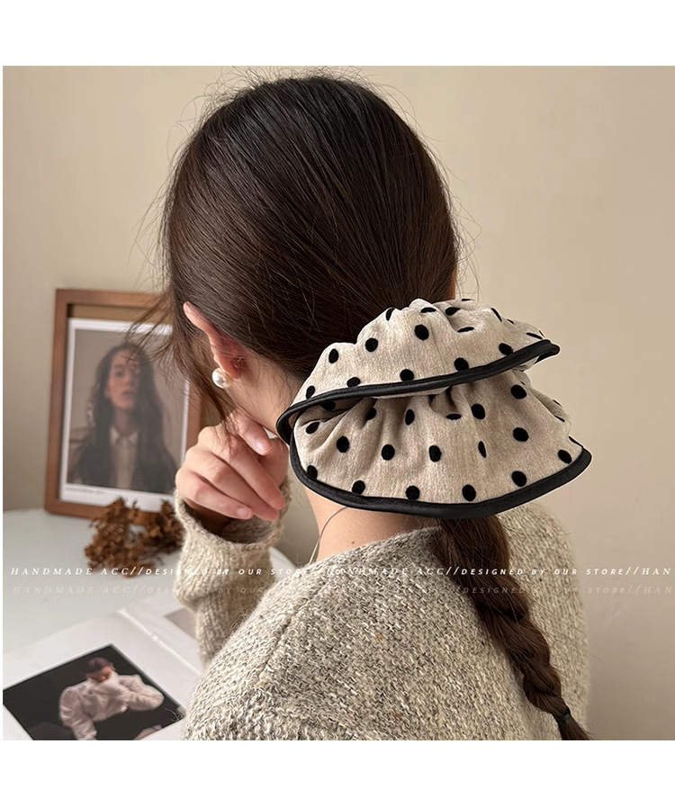 超大号波点绝美大肠发圈2025新款头绳女秋冬高级感头花头饰扎头发详情2