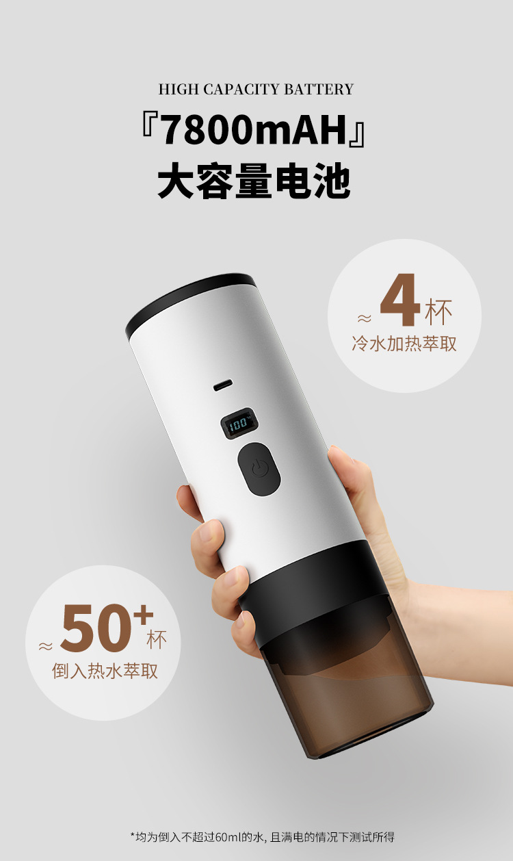 Wholesale of cross-border portable capsule coffee machines, fully automatic wireless heating small household outdoor portable coffee machines pic 4