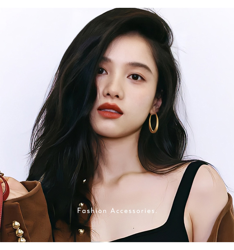 大圆圈螺旋耳夹女款2024新款爆款素圈高级感无耳洞耳环方圆脸耳饰详情27