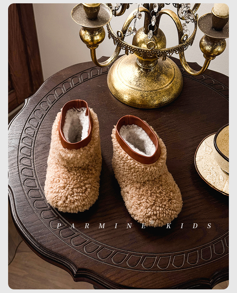 真羊毛宝宝保暖毛毛棉靴加绒加厚冬季新款男女小童雪地靴儿童短靴详情9