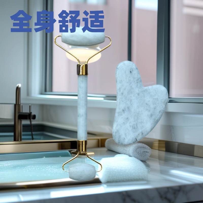 工厂直销紫水晶玉石滚轮按摩器专用脸部刮痧按摩美容棒美容院推拿馆用详情6