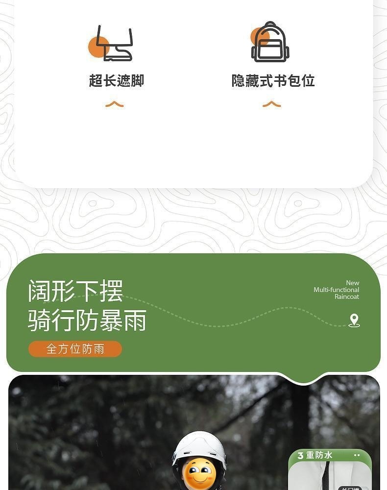 雨衣风衣大褂摩托车电瓶车雨披加长加大防暴雨防水一件代发批发详情3