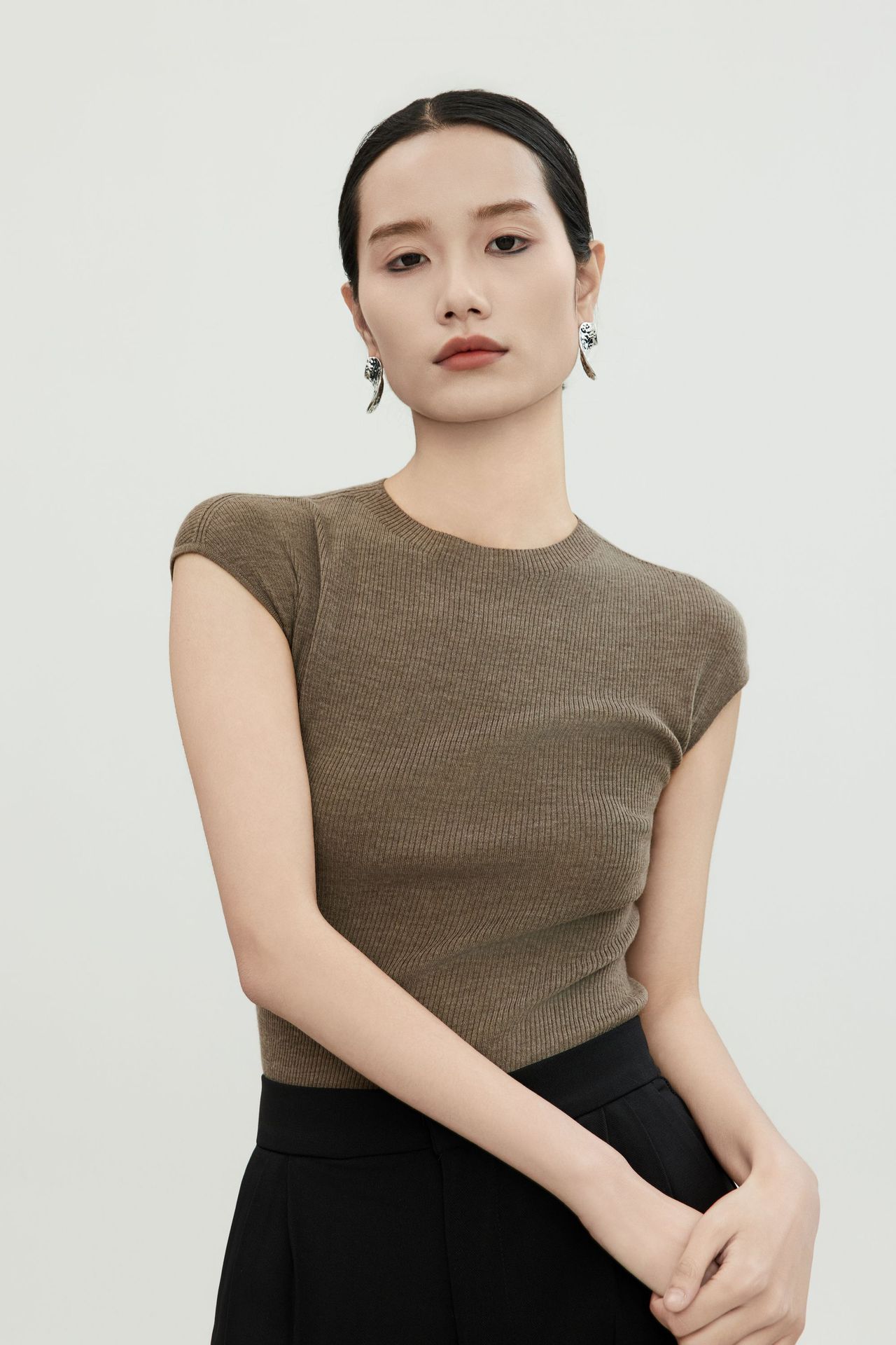 白露版型巨好无缝短袖针织衫半袖打底上衣圆领T恤女羊毛衫修身详情21