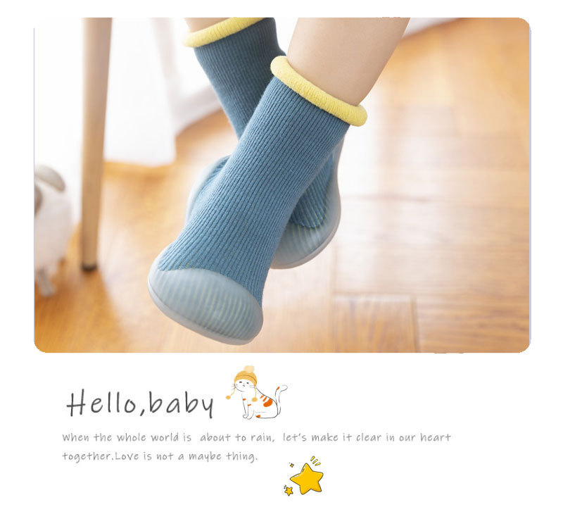 Baby walking shoes for autumn and winter, thickened with fleece, soft-soled and anti-slip, pure cotton floor socks for warmth pic 22