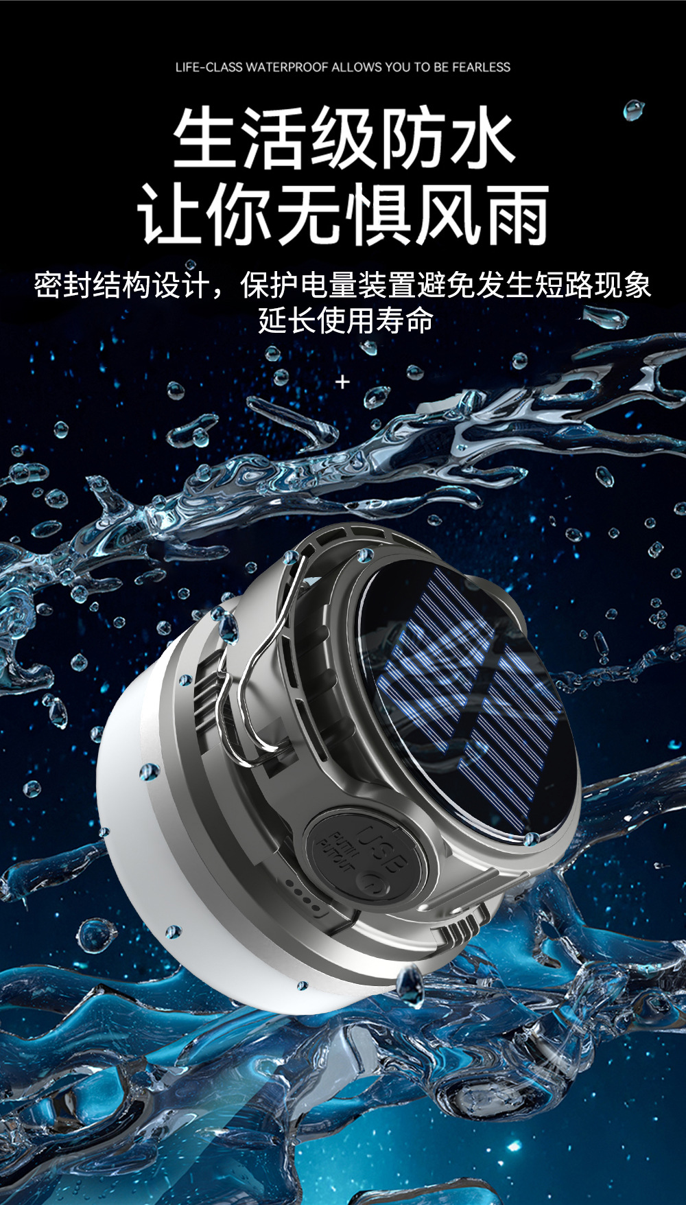 Cross-border solar camping lamps, multi-functional camping tent lamps, horse lanterns, rechargeable portable lamps, household bulb lamps pic 16