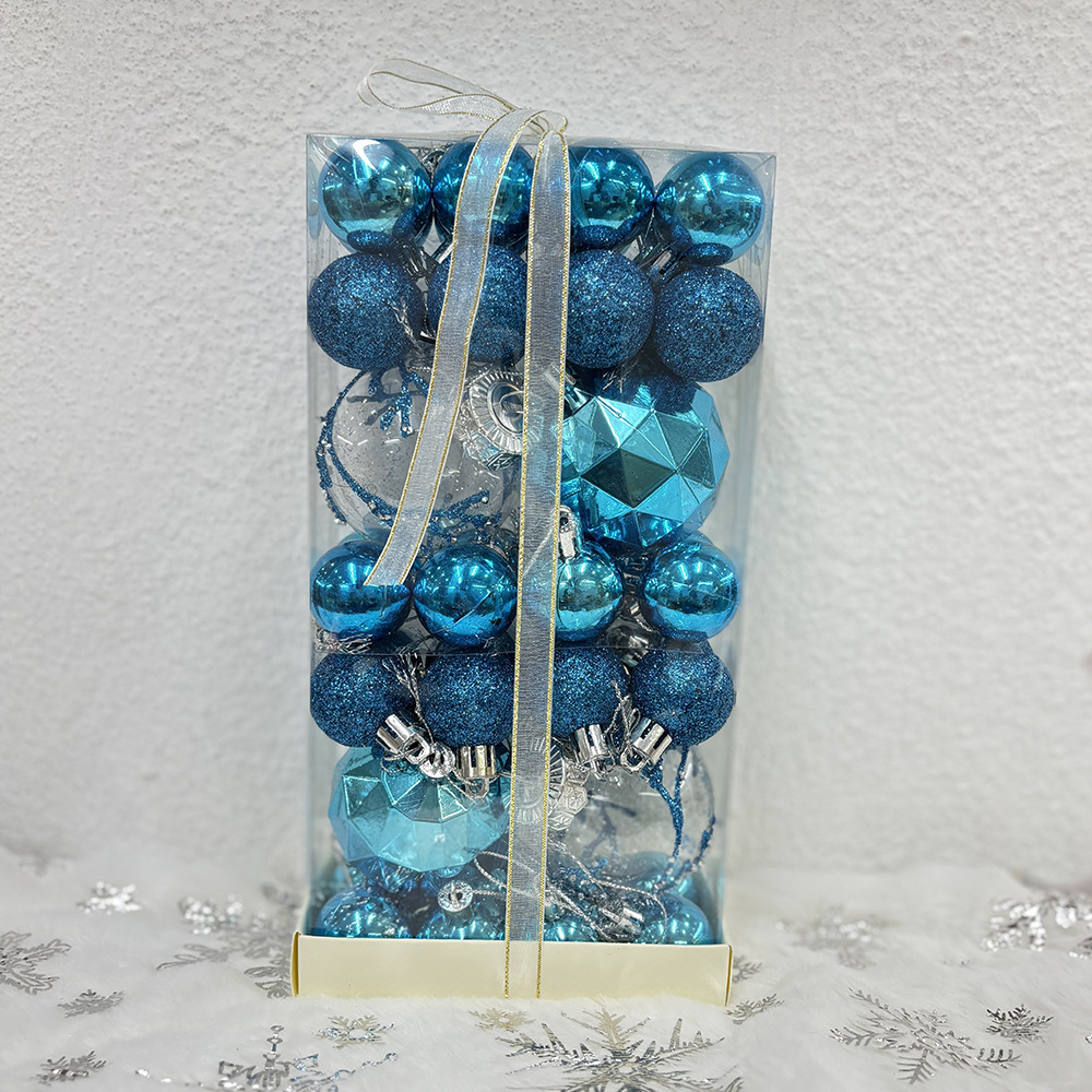 Juego de bola de navidad creativo caja de regalo escena de navidad arreglo de árbol de navidad decoraciones de bola de color colgante de bola al por mayor pic 4