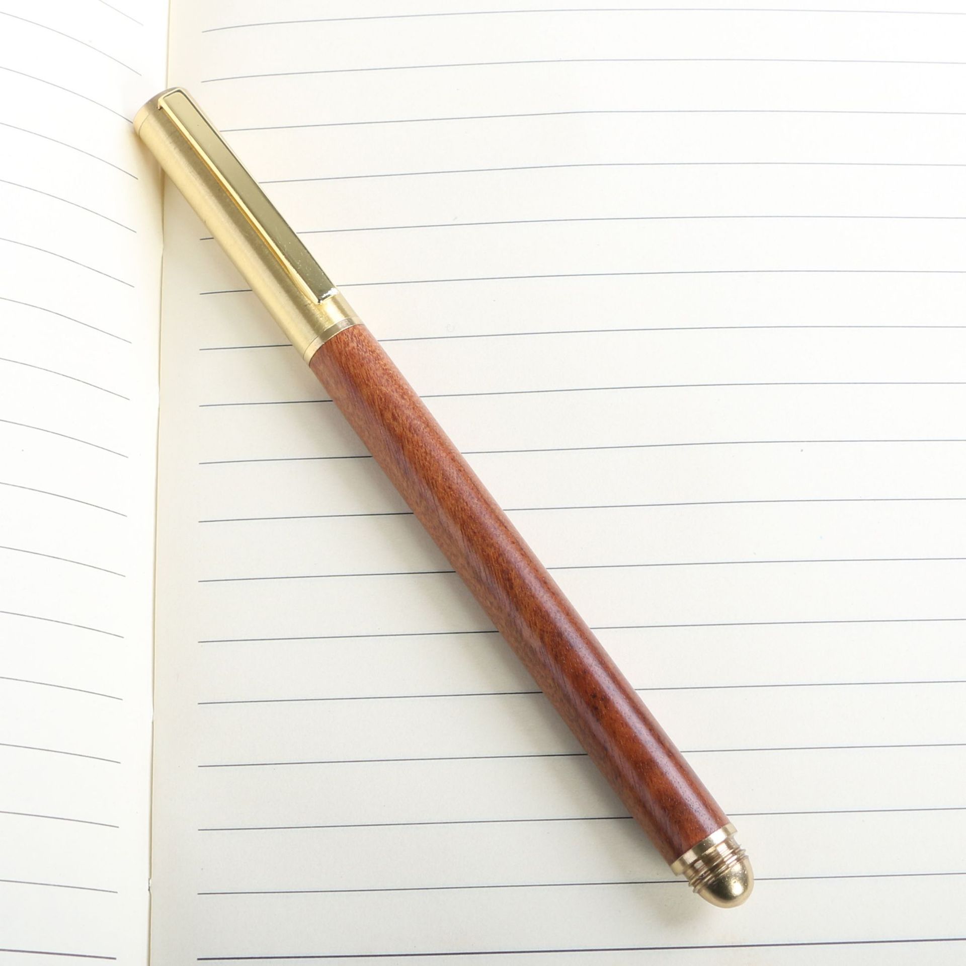 Wooden business pearl signature pen, brass solid wood pen clip, gel pen, LOGO printed, laser customized signature pen pic 39