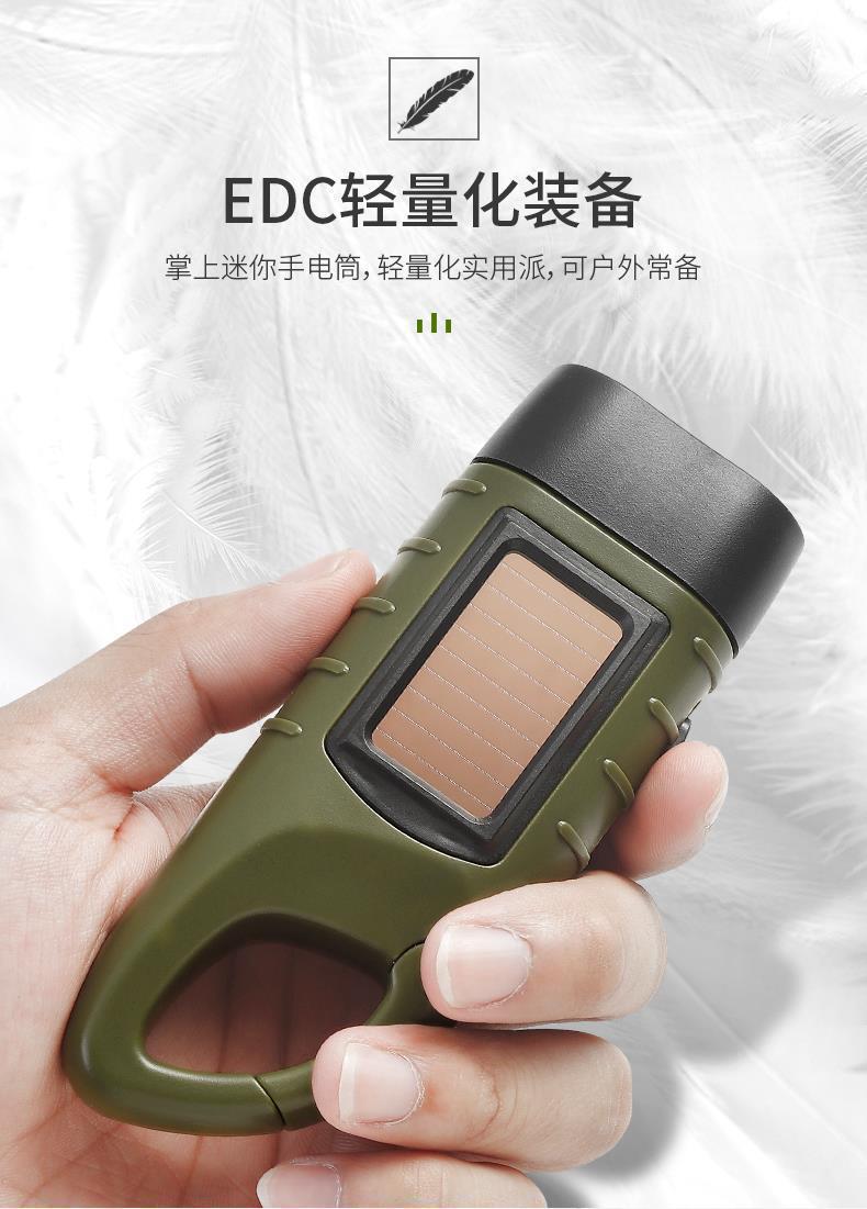太阳能手摇手电筒多功能露营电源应急led应急灯户外照明发电手电详情5