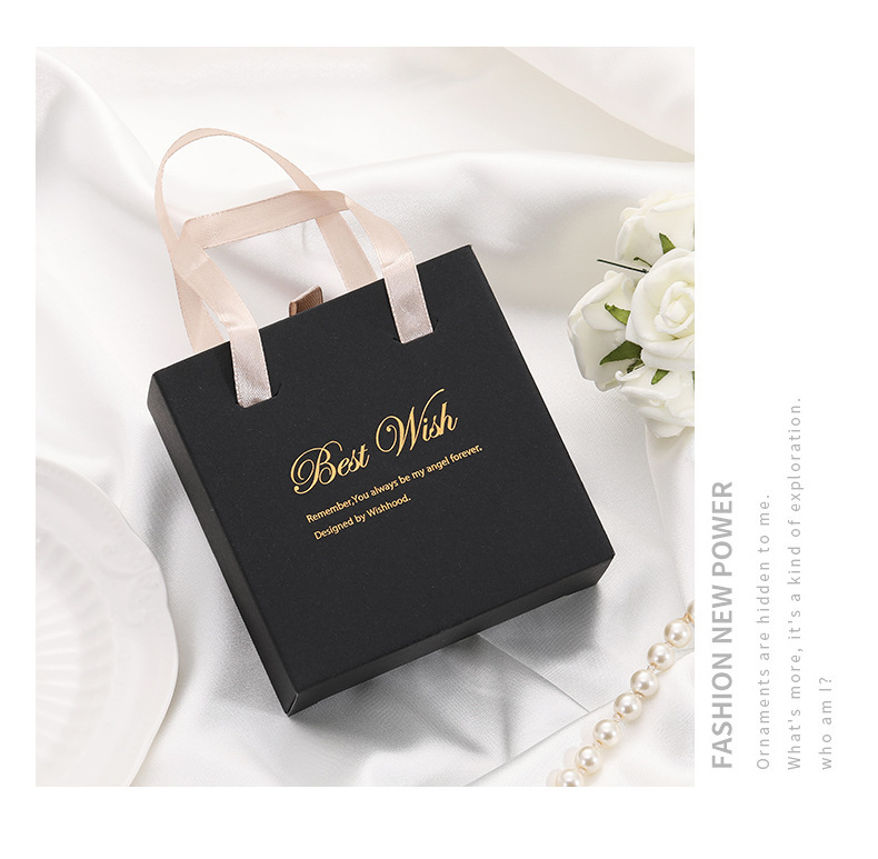 Pull-out jewelry storage box, accessories, earrings, gift packaging, drawer box, folding English ribbon hand-carry packaging pic 10
