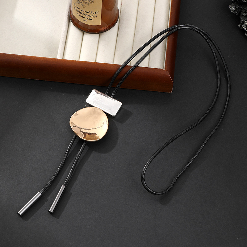 跨境亚马逊新款女士几何长项链金属简约小众饰品外贸批发欧美项饰详情9