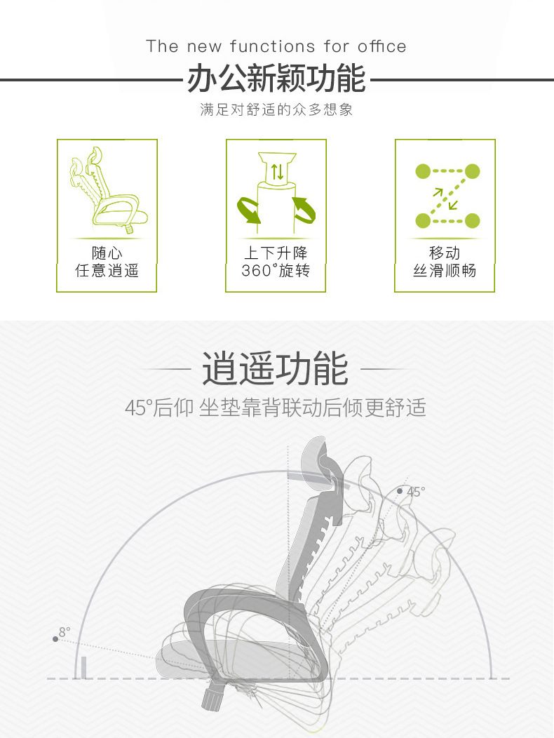 Computer chair, home office chair for long sitting, backrest, dormitory student chair, ergonomic adjustable swivel chair, seat ergonomics pic 5