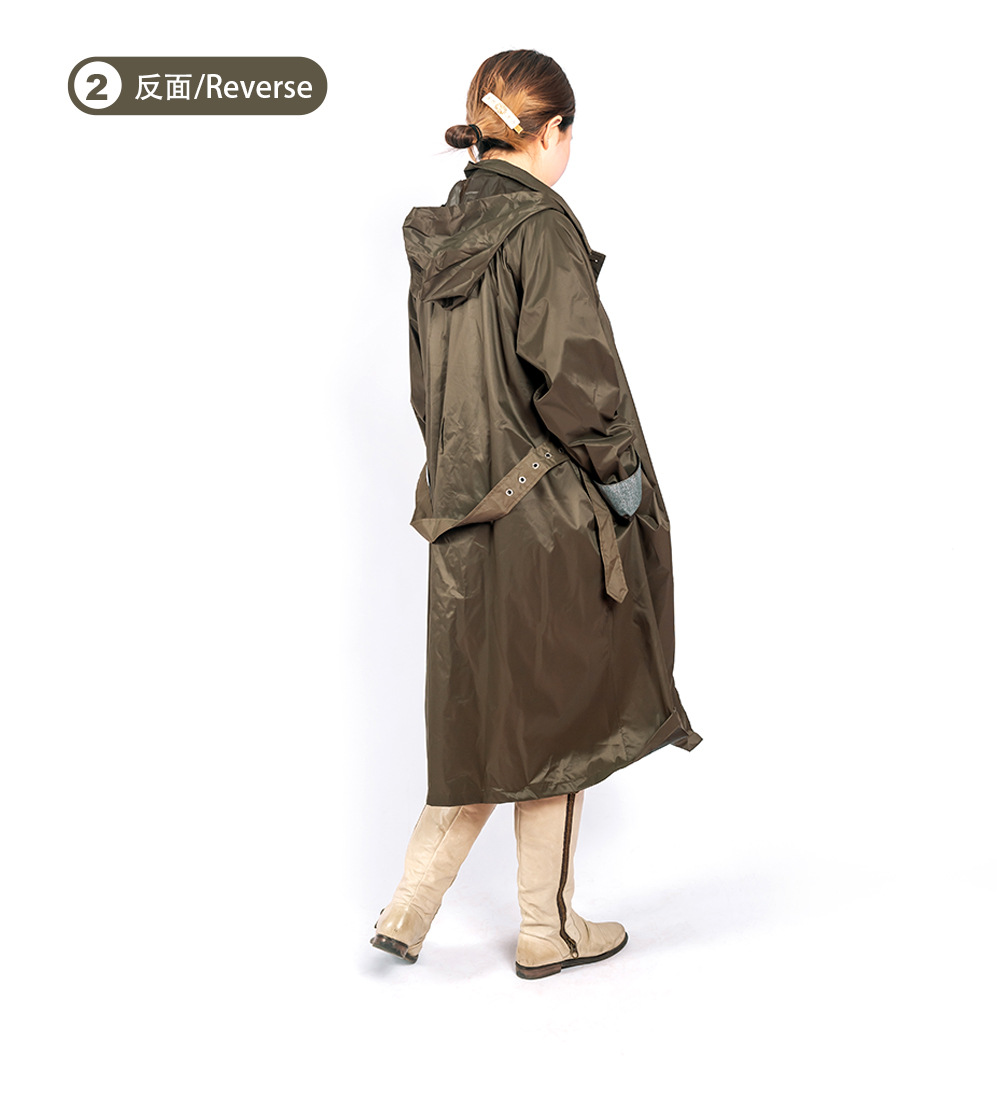 日本外贸两层雨衣弹力春亚纺PU涂层防水雨披现货批发出口详情12