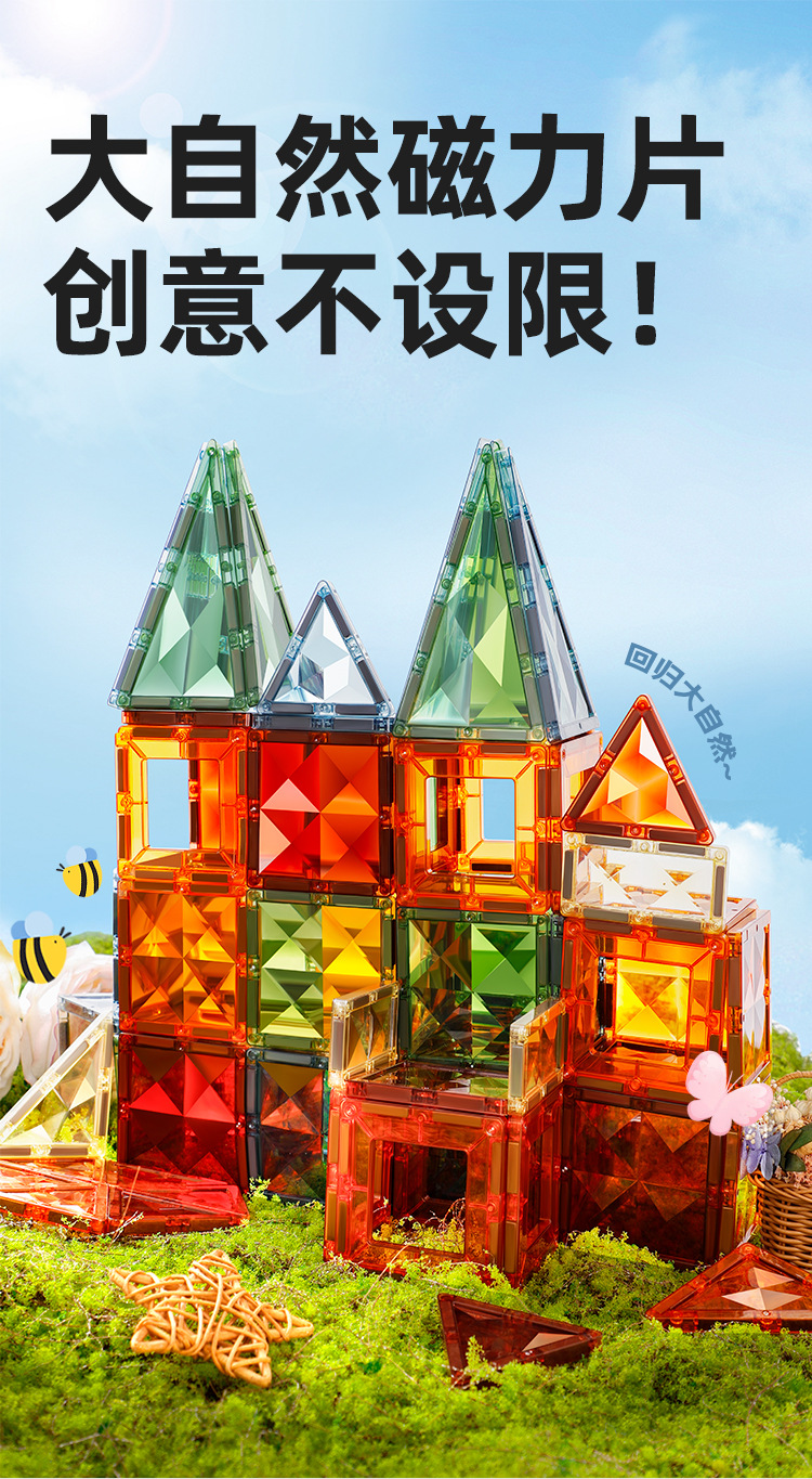 ONSHINE/ Childhood Infinite Nature Color Magnetic Sheet Educational Toy 3D Color Window Magnetic Sheet Birthday Gift pic 1