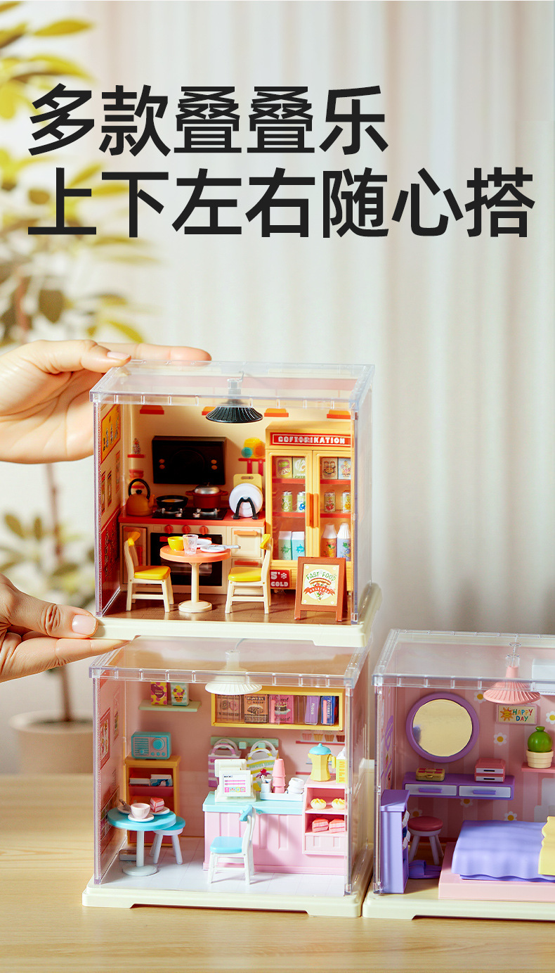 Childhood Infinite Girl diy Mini House model Coffee house Dessert Shop Handmade Assembly Little Actress toy gift pic 5