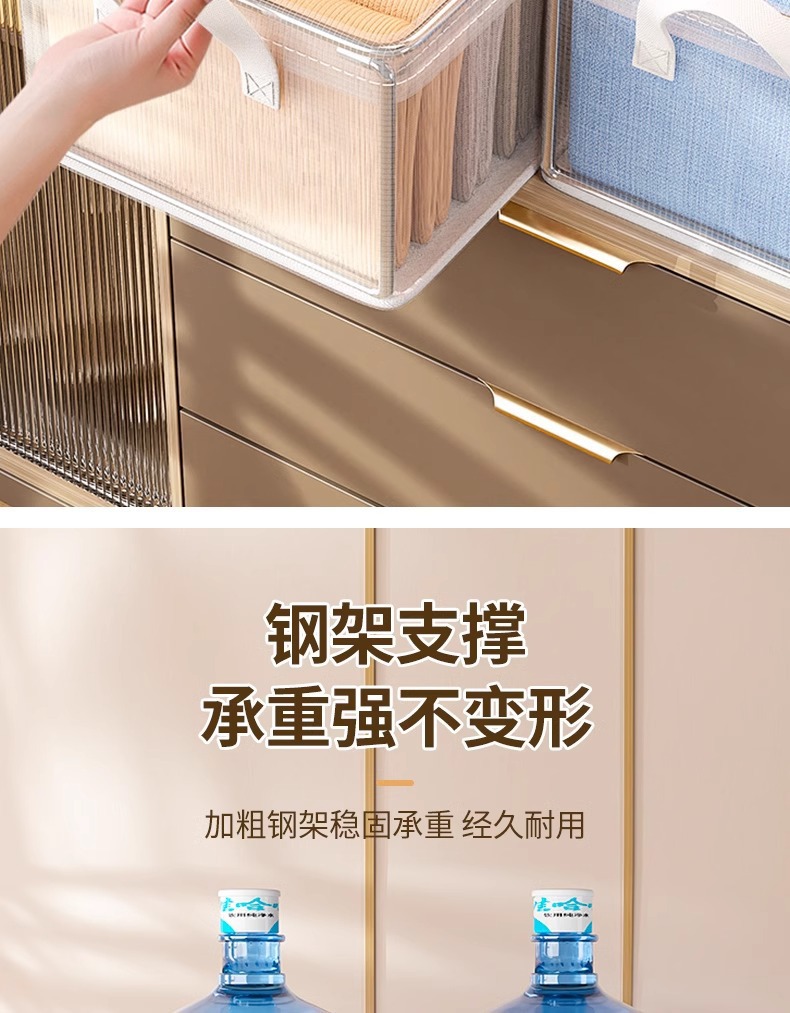 PVC steel frame clothing storage box, transparent clothing and pants organization box, wardrobe layering magic tool, storage basket pic 8