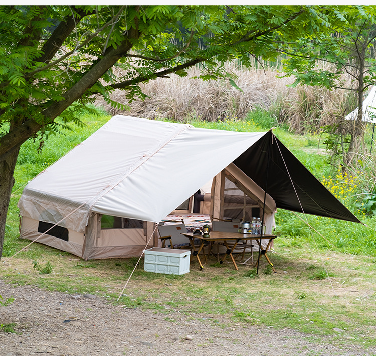 户外露营便携多人免搭防水帐篷 速开轻奢旅行带天幕加大充气帐篷详情13
