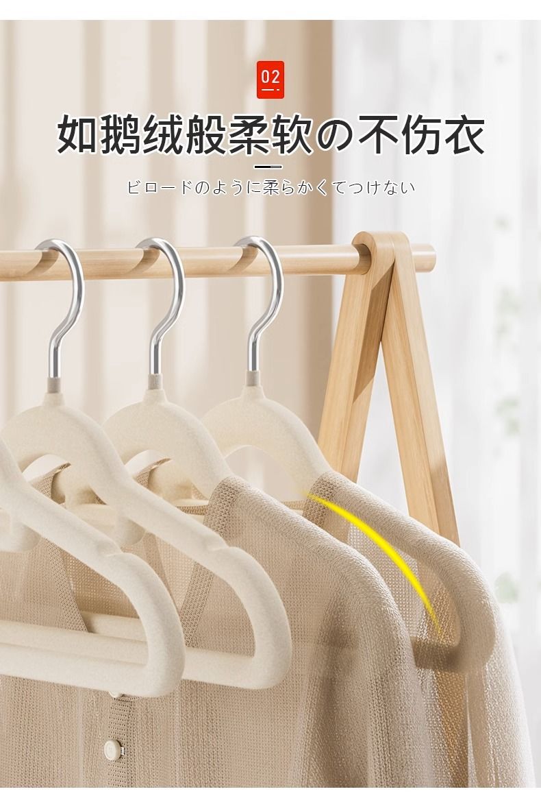 植绒衣架家用挂衣无痕防肩角防滑不起包撑子整理师干湿两用批发详情5